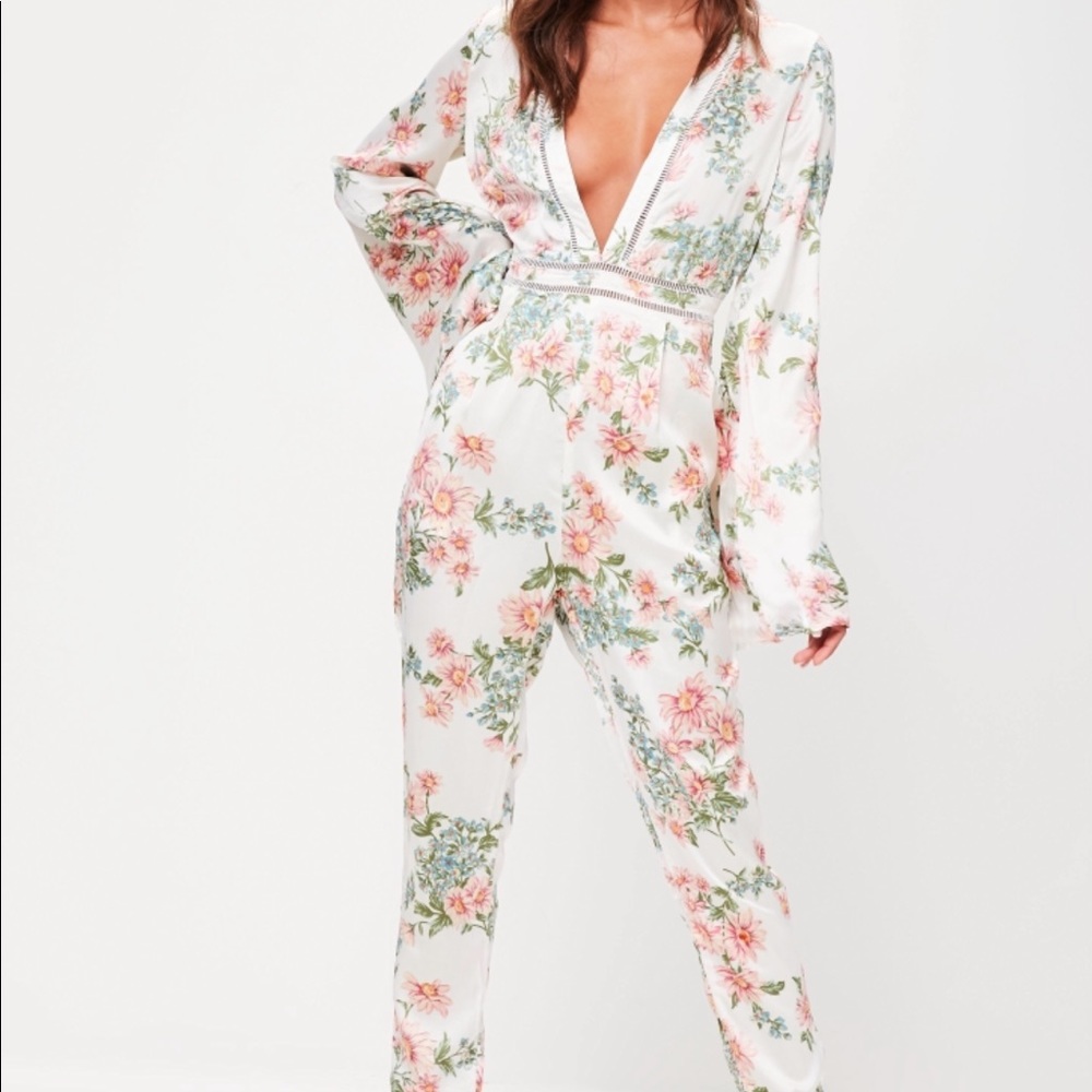 Plunging neck jumpsuit